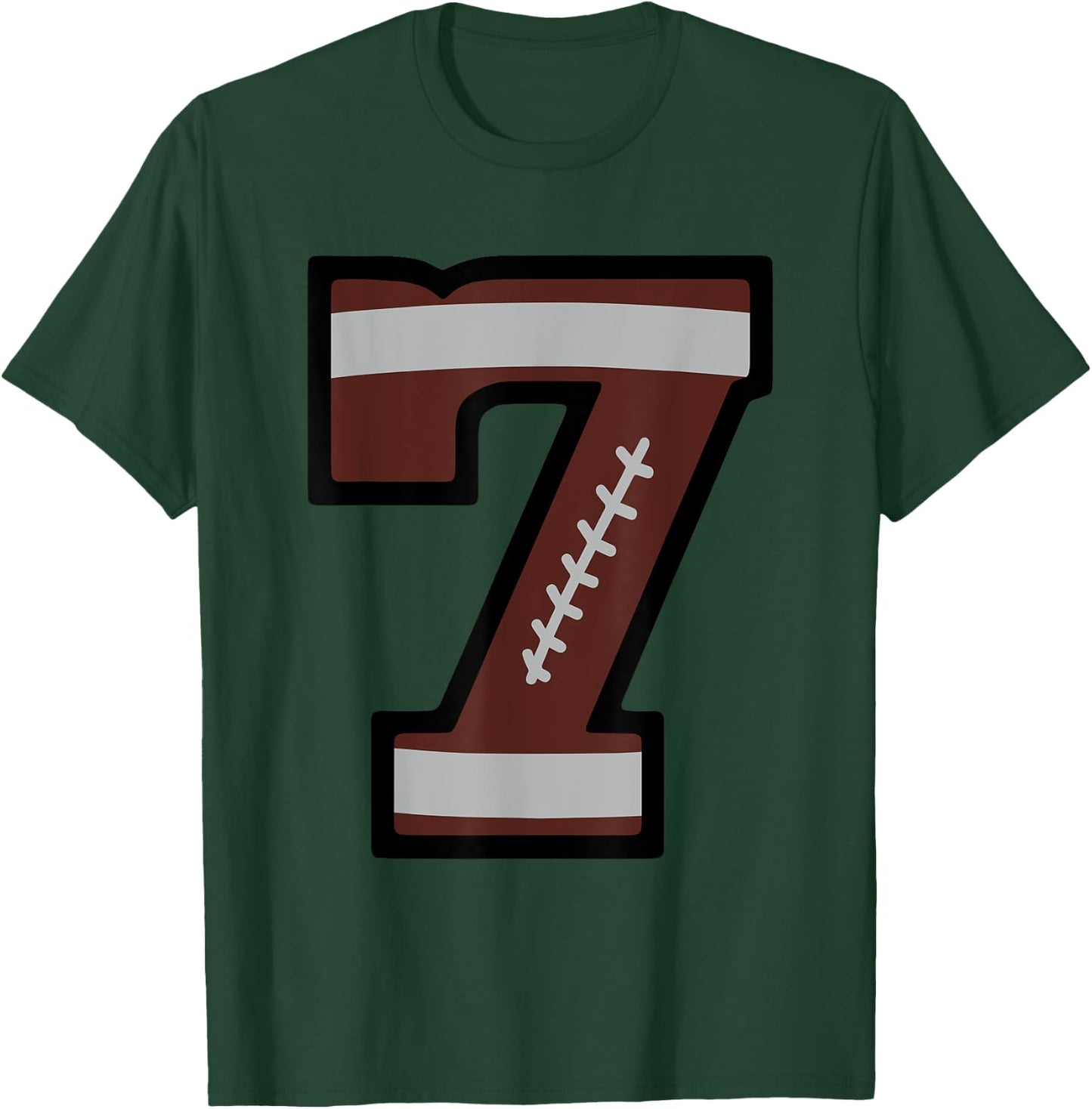Number #7 Football Number T-Shirt - T-Shirt | Forest