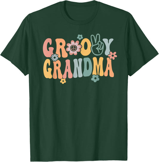 Groovy Grandma Retro Gigi Matching Family 1st Birthday Party T-Shirt - T-Shirt | Forest