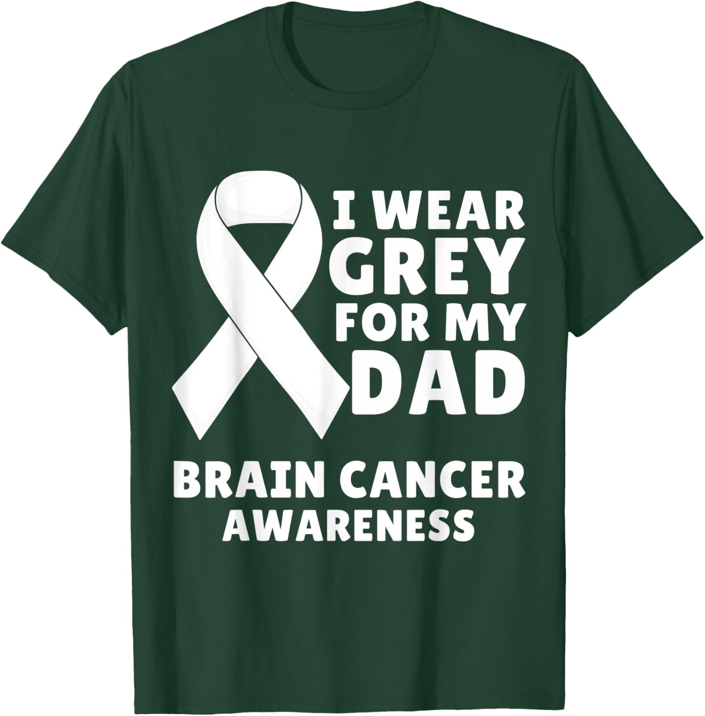 I Wear Gray For My Dad Brain Cancer Awareness Men Warrior T-Shirt - T-Shirt | Forest