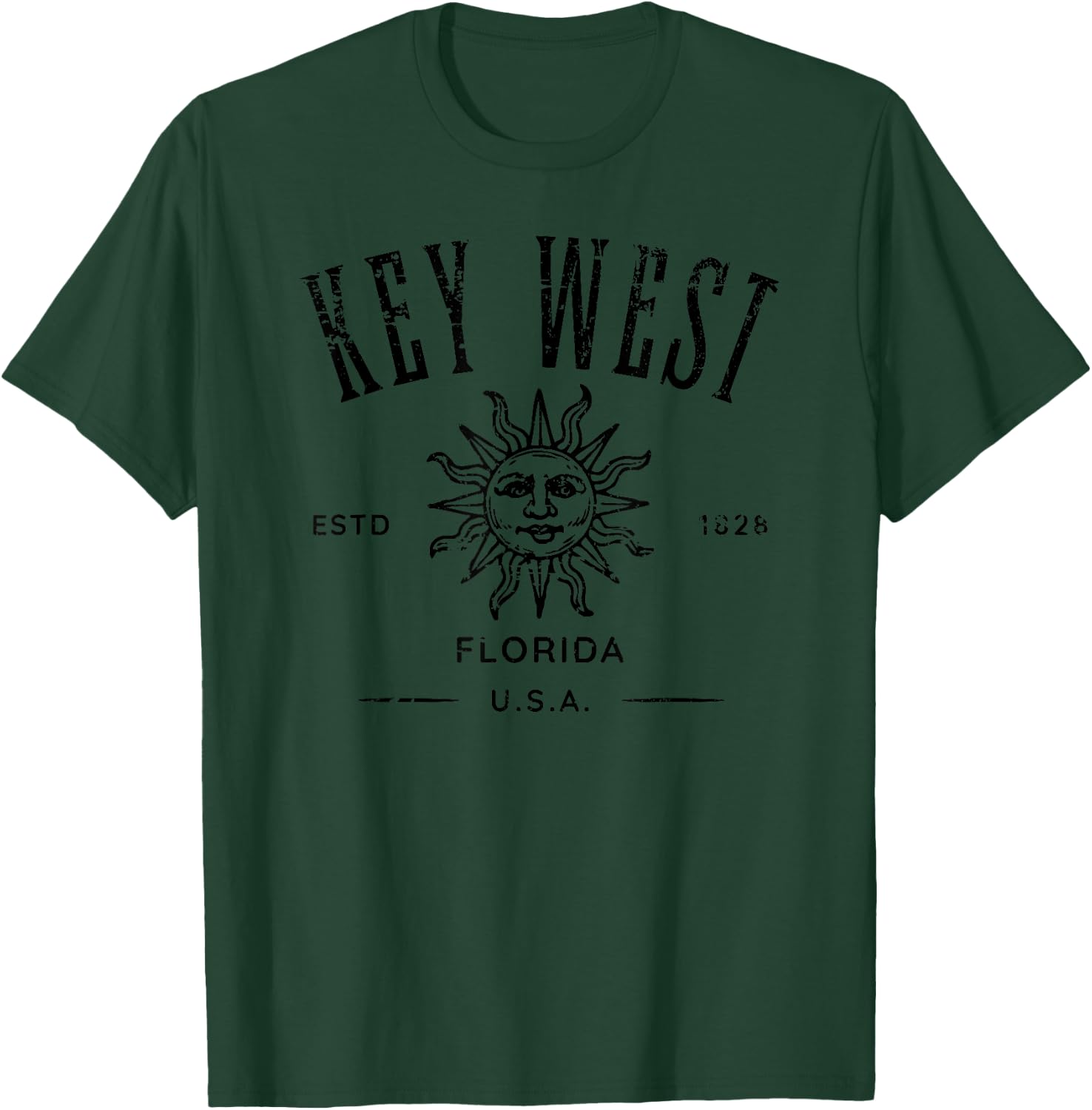 Key West Florida Vintage Distressed Style Design Souvenir T-Shirt - T-Shirt | Forest