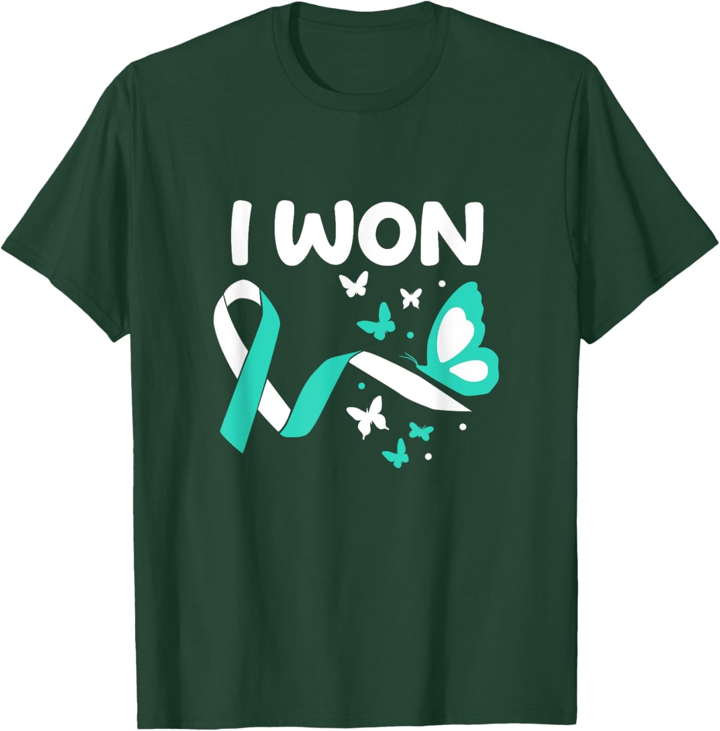 I Won! Cervical Cancer survivor. Butterflies version T-Shirt - T-Shirt | Forest