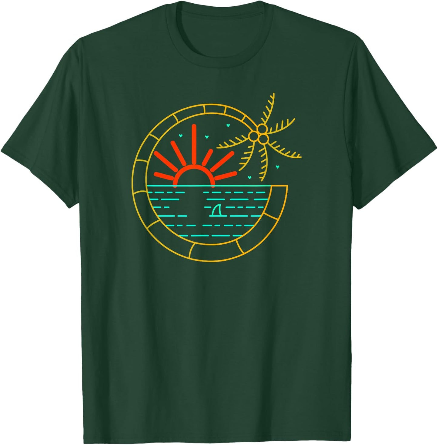 Island Vibes Are Good Vibes Sunset Palm Tree T-Shirt - T-Shirt | Forest