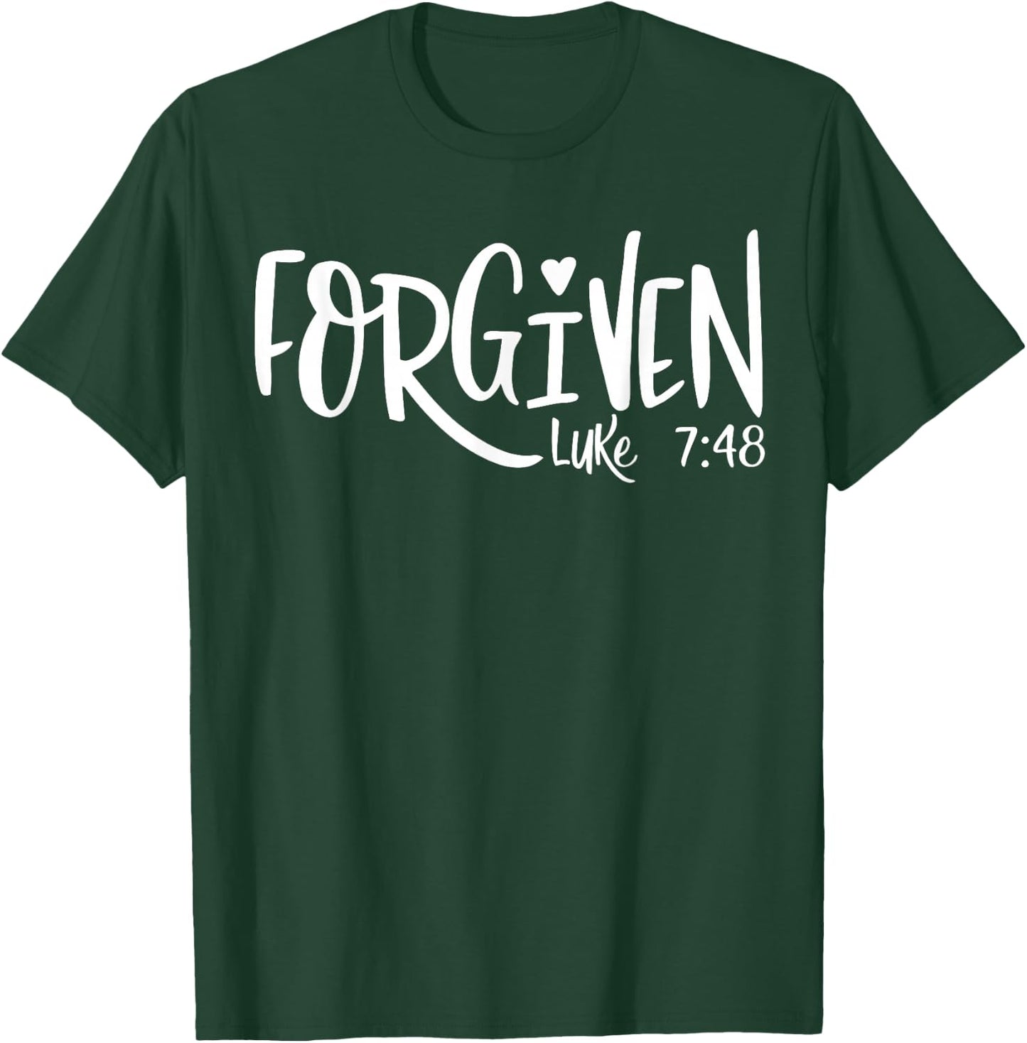 Forgiven Faith Based Top Plus Size 2x Christian Bible Verse T-Shirt - T-Shirt | Forest