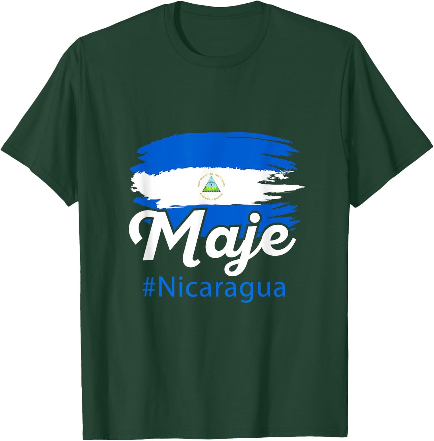 Nicaragua Flag Camiseta Nicaraguan Maje Nicoya Slang Saying T-Shirt - T-Shirt | Forest