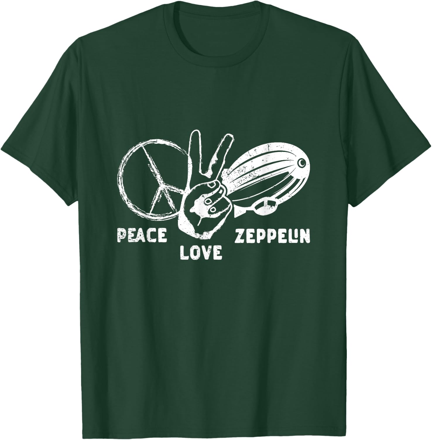 Retro Zeppelin 70s 80s Dirigible Airship Zepelin Zepplin T-Shirt - T-Shirt | Forest
