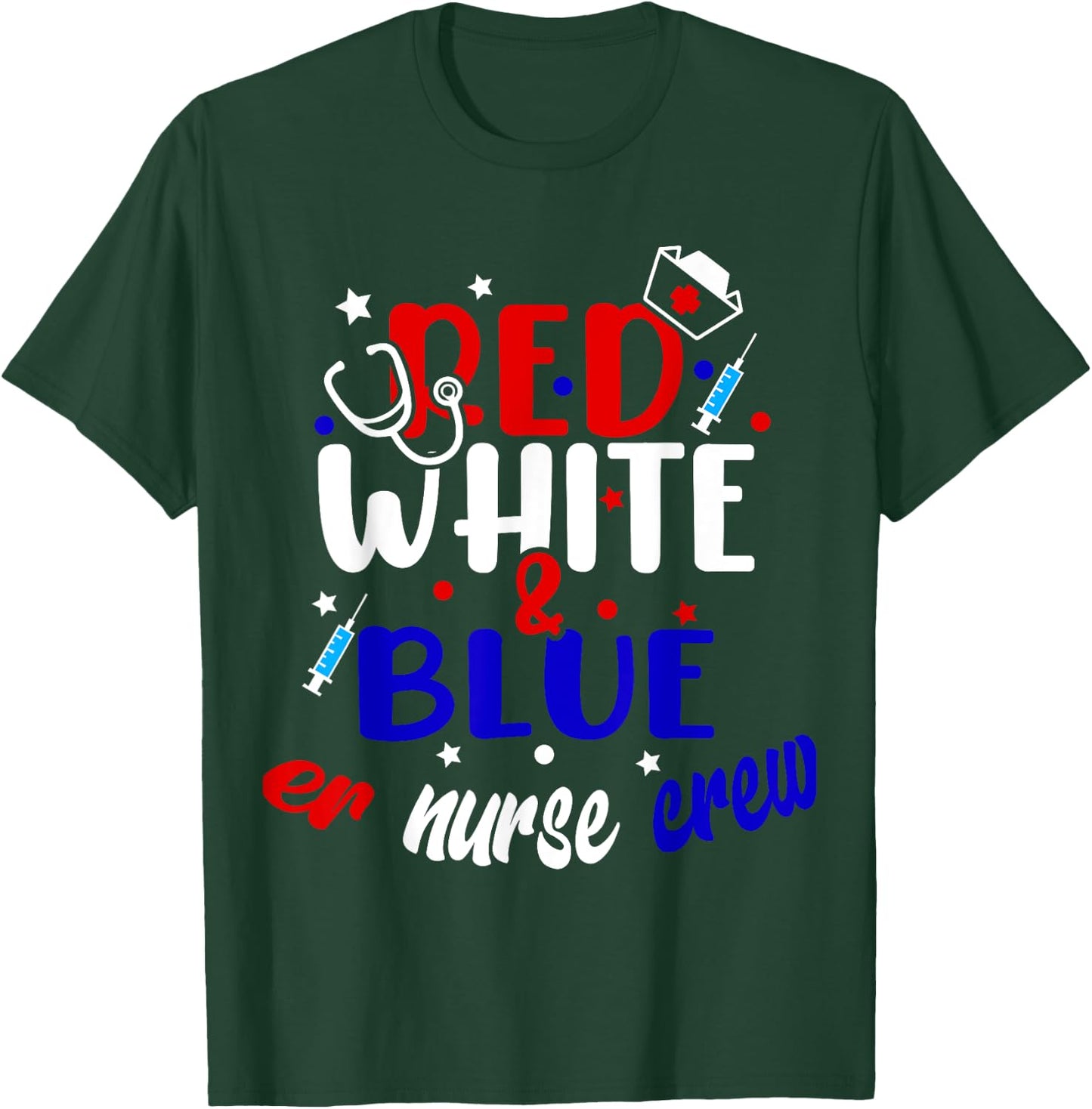 ER Nurse 4th of July Red White Blue ER ED Emergency Crew Kids Men T-Shirt - T-Shirt | Forest