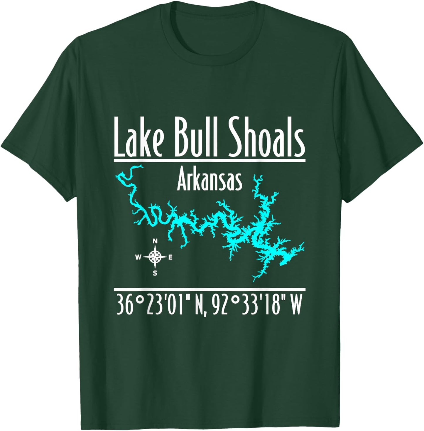 Modern Lake Bull Shoals - Arkansas T-Shirt - T-Shirt | Forest
