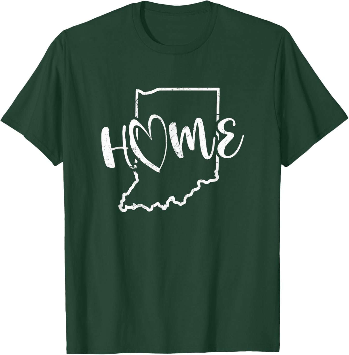 Indiana State Pride Home Graphic Design, Indiana Heart T-Shirt - T-Shirt | Forest