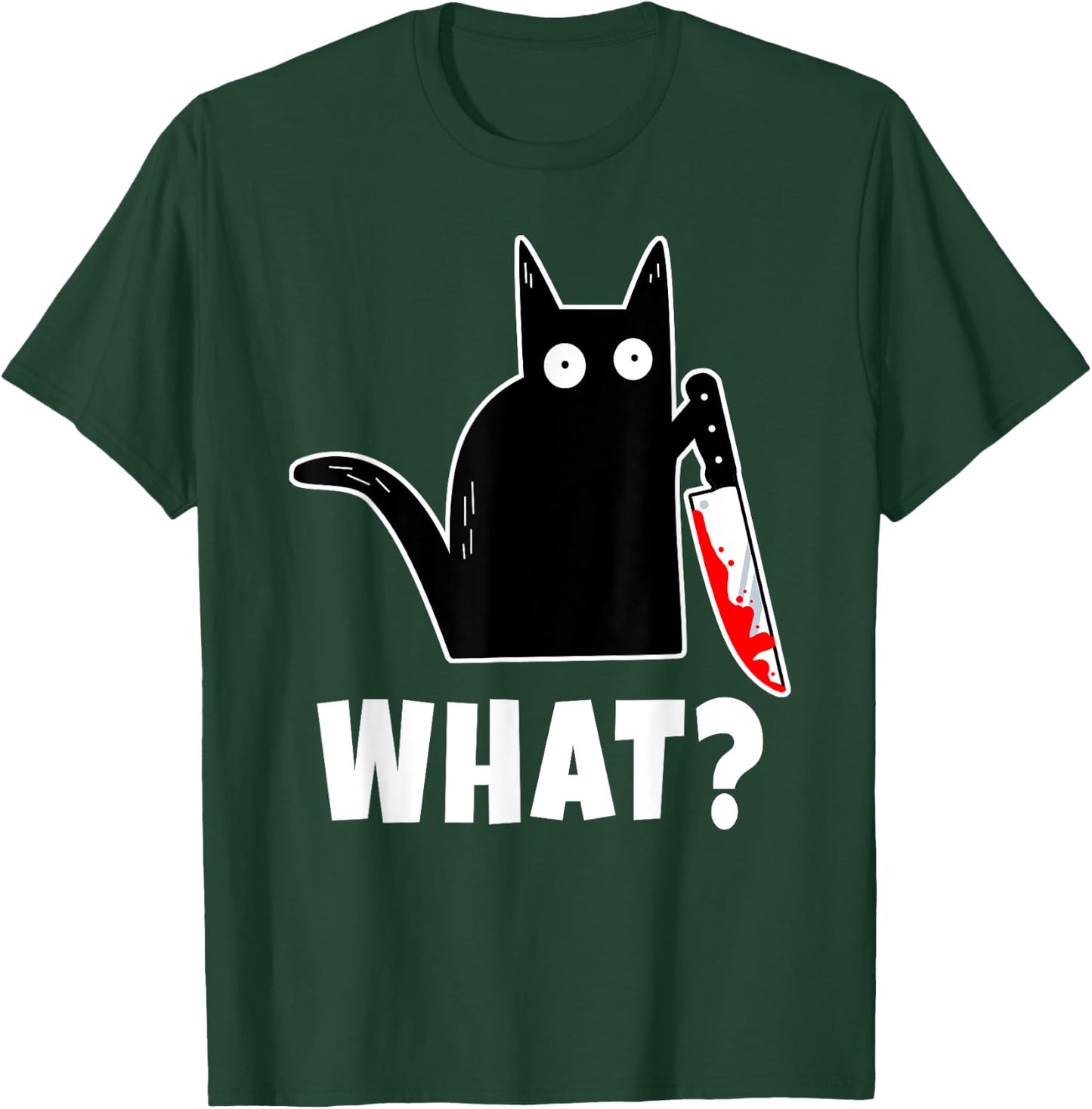Halloween Costume: Murderous Cat Bloody Knife & T-Shirt - T-Shirt | Forest