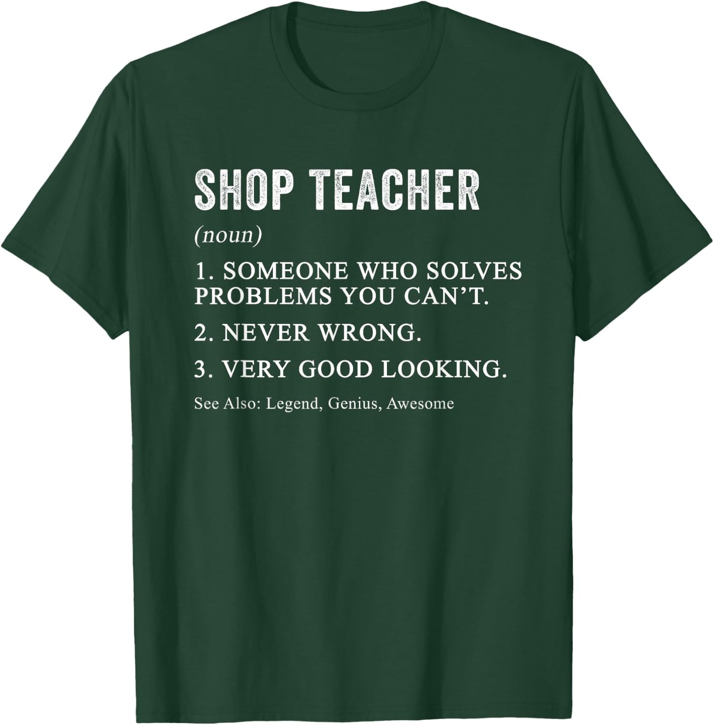 Funny Shop Teacher Definition Wood Shop Teacher Woodworking Women T-Shirt - T-Shirt | Forest