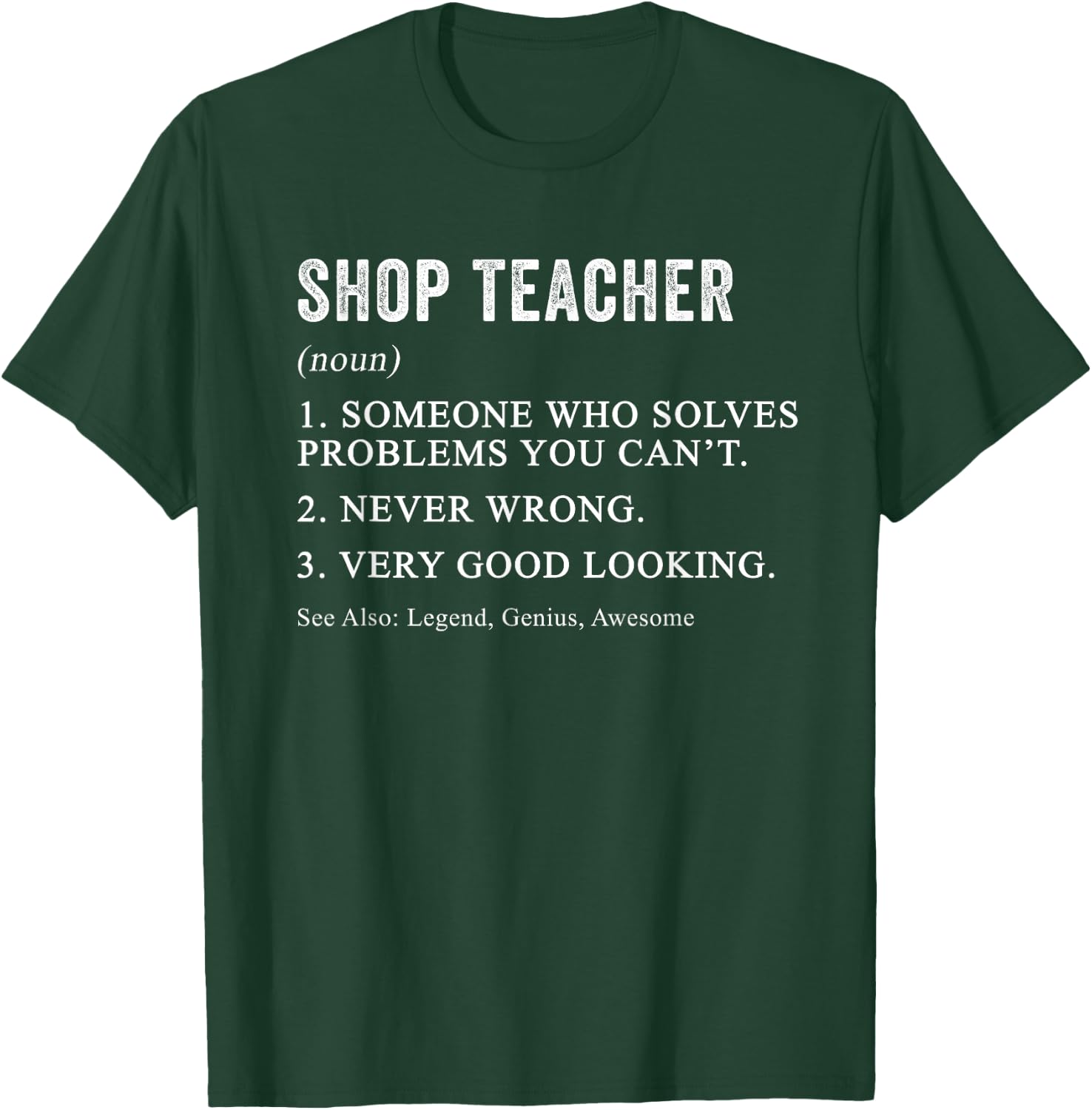 Funny Shop Teacher Definition Wood Shop Teacher Woodworking Women T-Shirt - T-Shirt | Forest