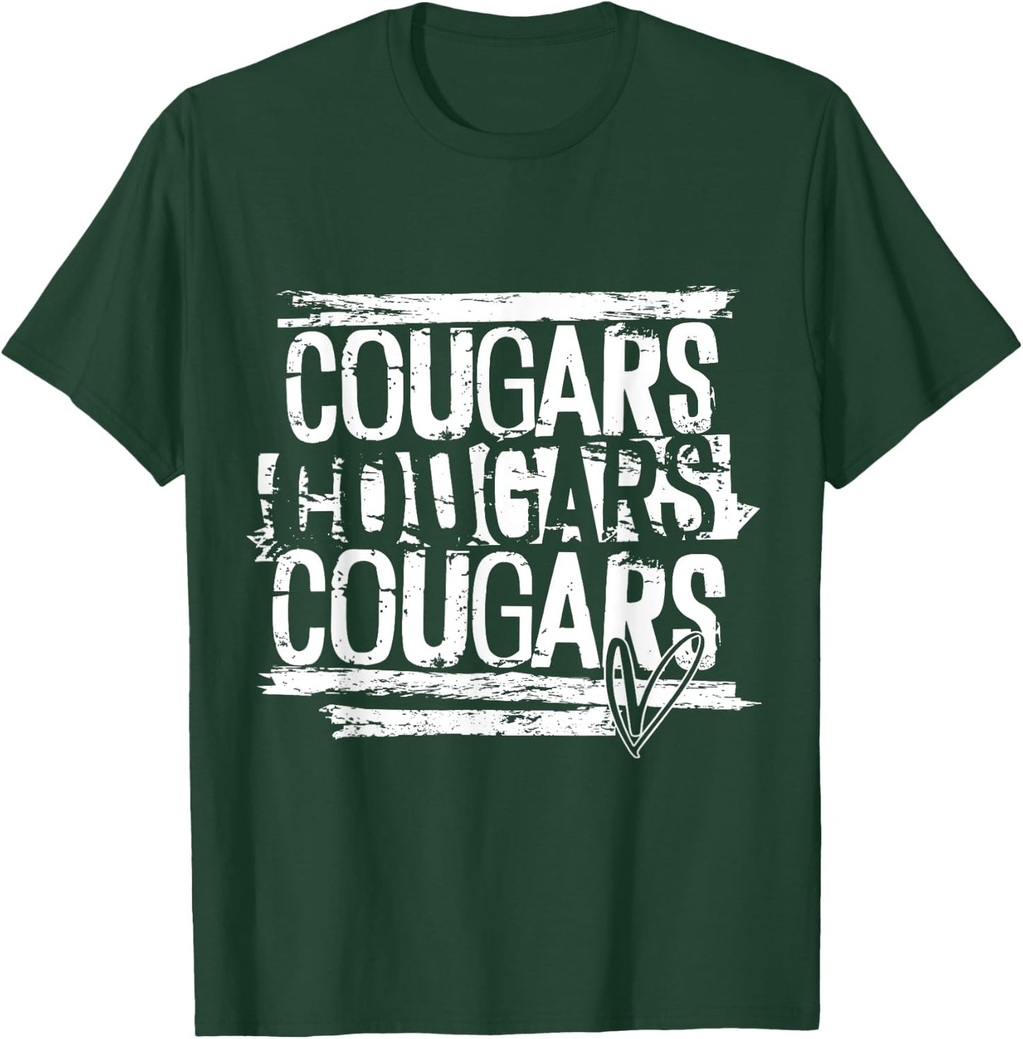 Cougars Teacher Student School Sports Fan Team Spirit Men Women Girls Kids T-Shirt - T-Shirt | Forest