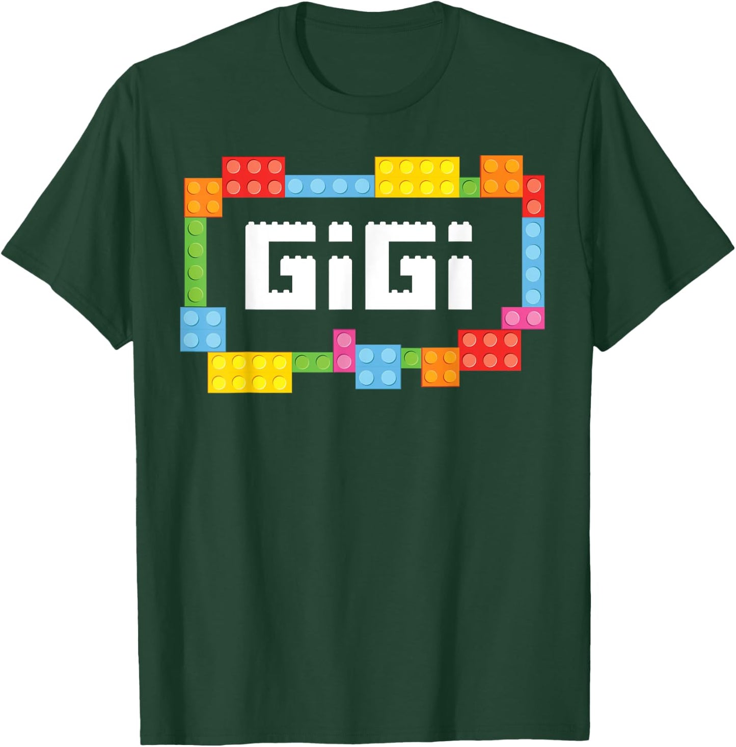 Master builder Gigi Bricks Blocks Building Family Set T-Shirt - T-Shirt | Forest