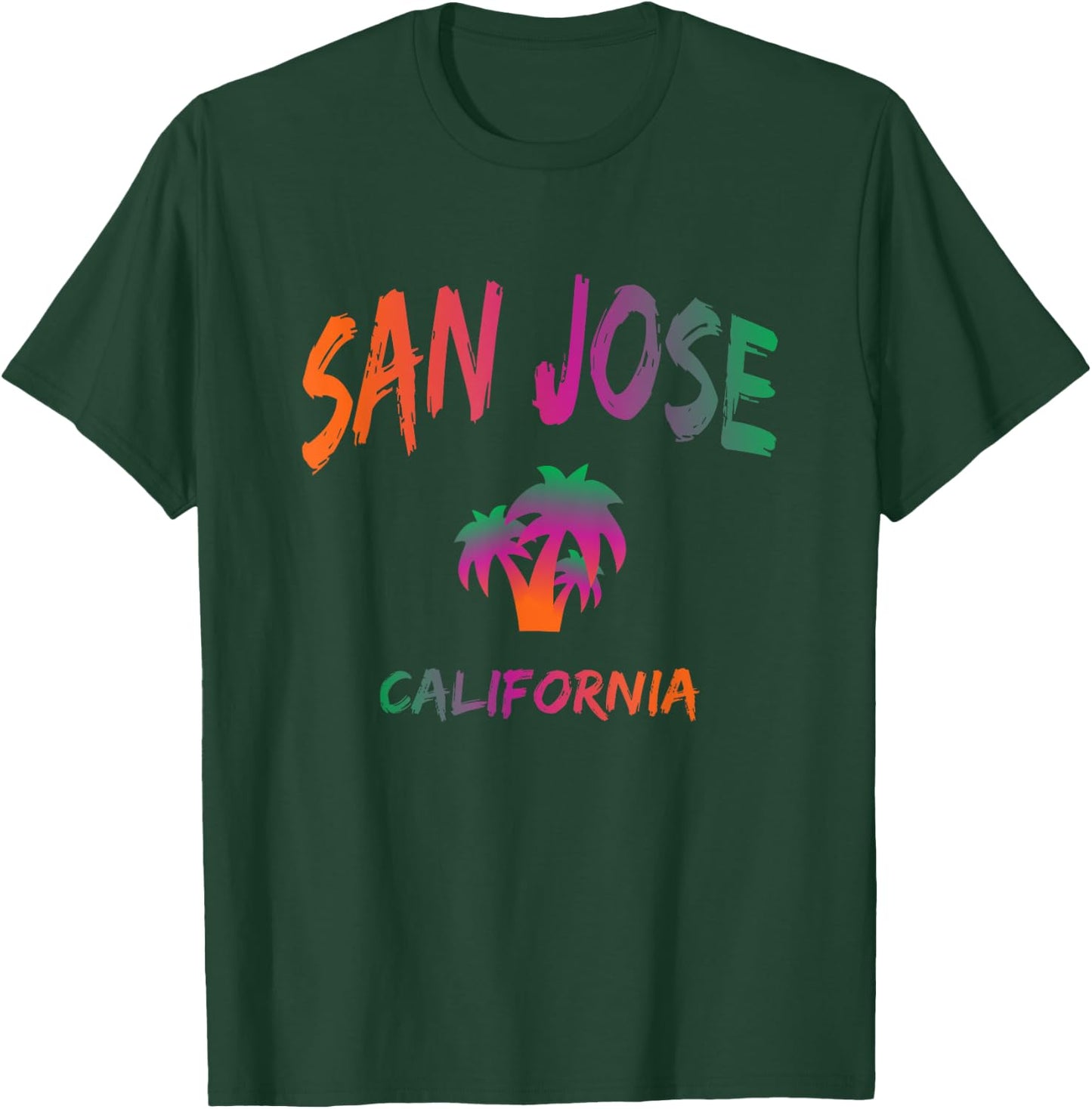 San Jose - California - Tie Dye Text Print - Classic T-Shirt - T-Shirt | Forest
