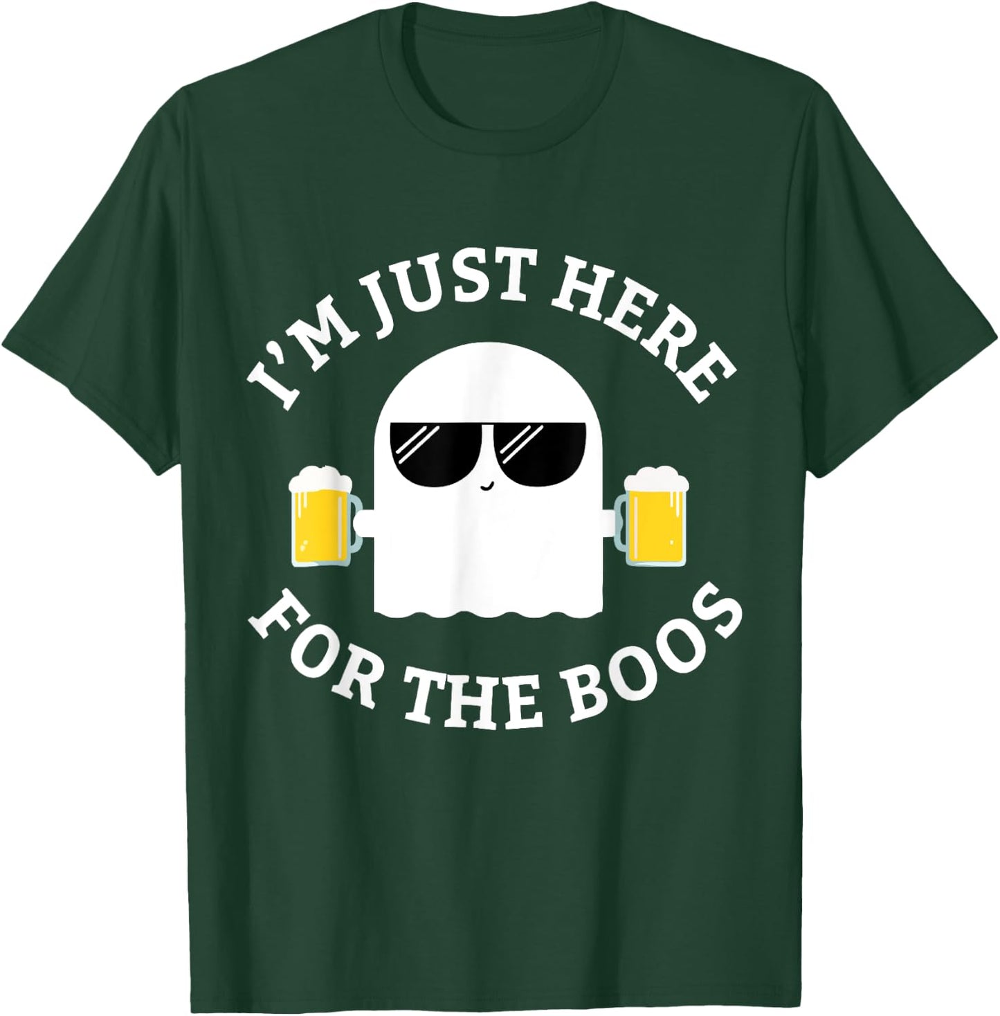 I'm Just Here For The Boos Funny Boo Ghost Halloween T-Shirt - T-Shirt | Forest