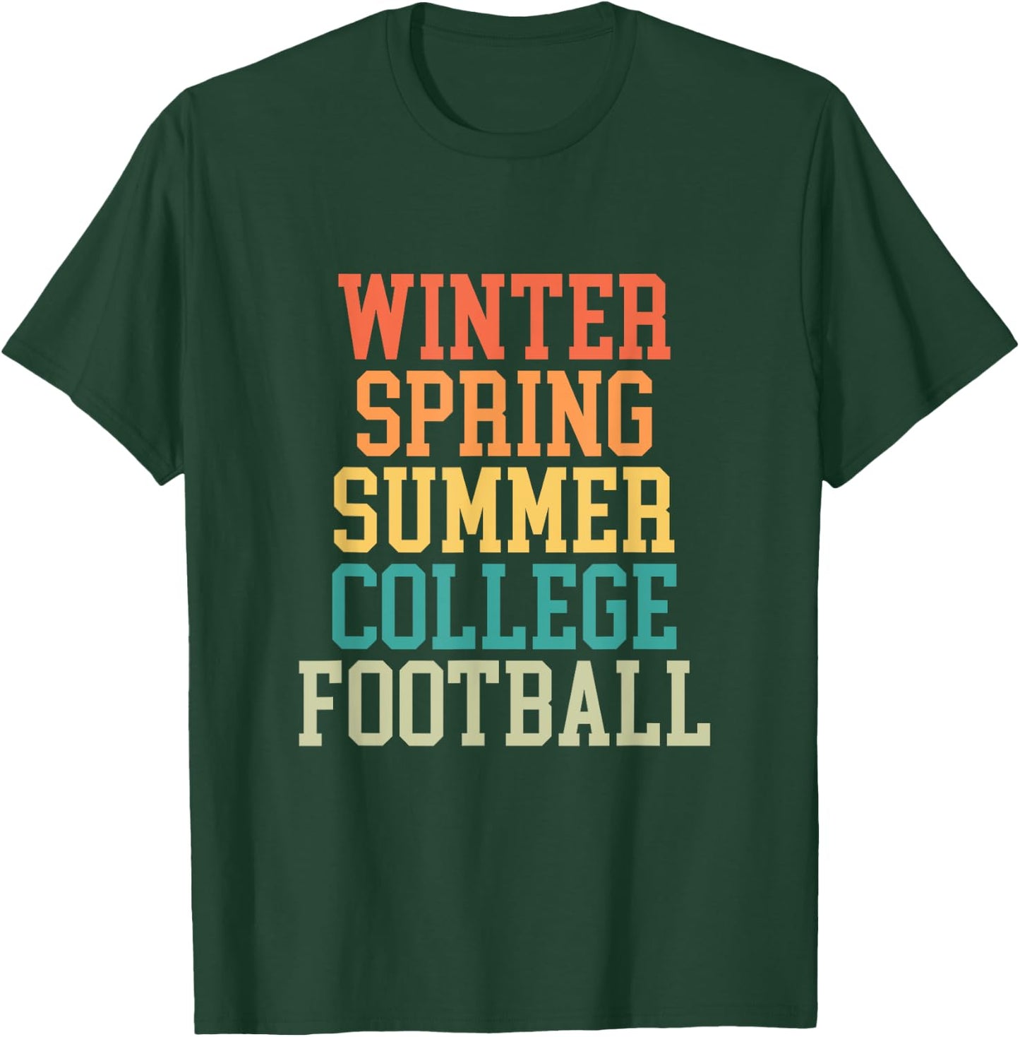 Winter Spring Summer College Football Season Spring Games T-Shirt - T-Shirt | Forest