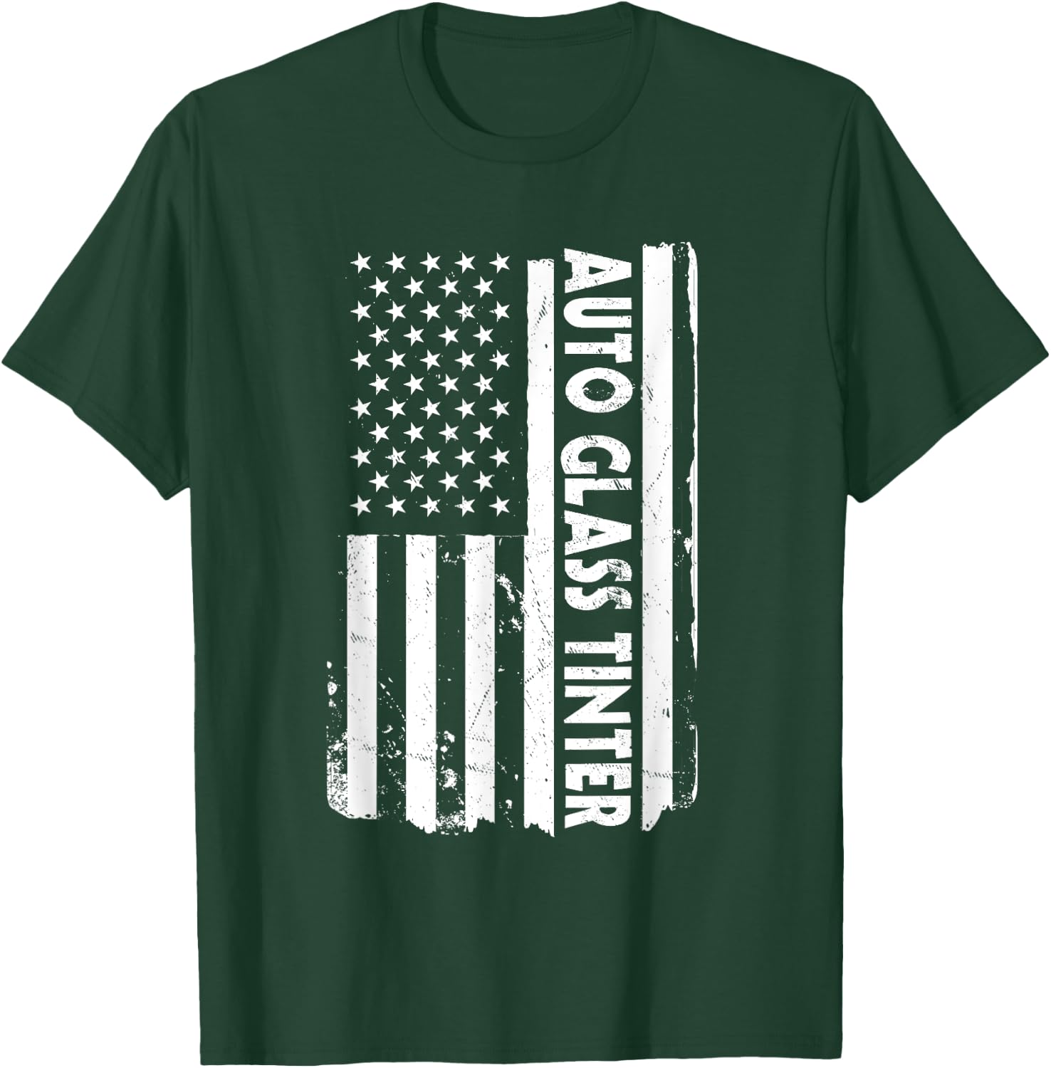 USA Flag Auto Glass Tinter Outfit Tinted Window America T-Shirt - T-Shirt | Forest