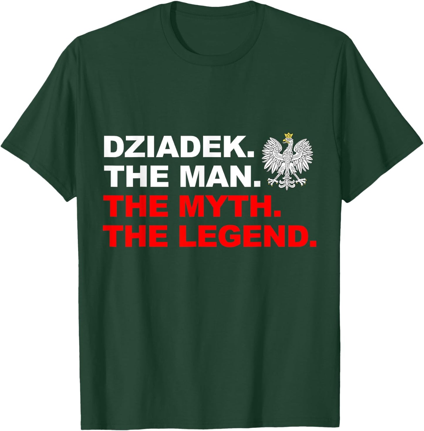 Dziadek Flag Of Poland Proud Polish Grandpa Father's Day T-Shirt - T-Shirt | Forest