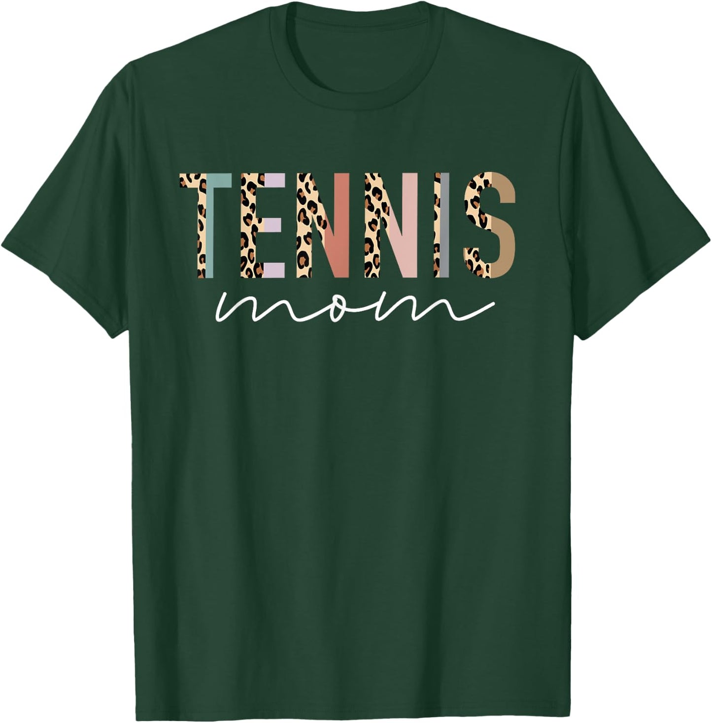 Tennis Mom Gifts Leopard Print Tennis Mama Mother's Day T-Shirt - T-Shirt | Forest
