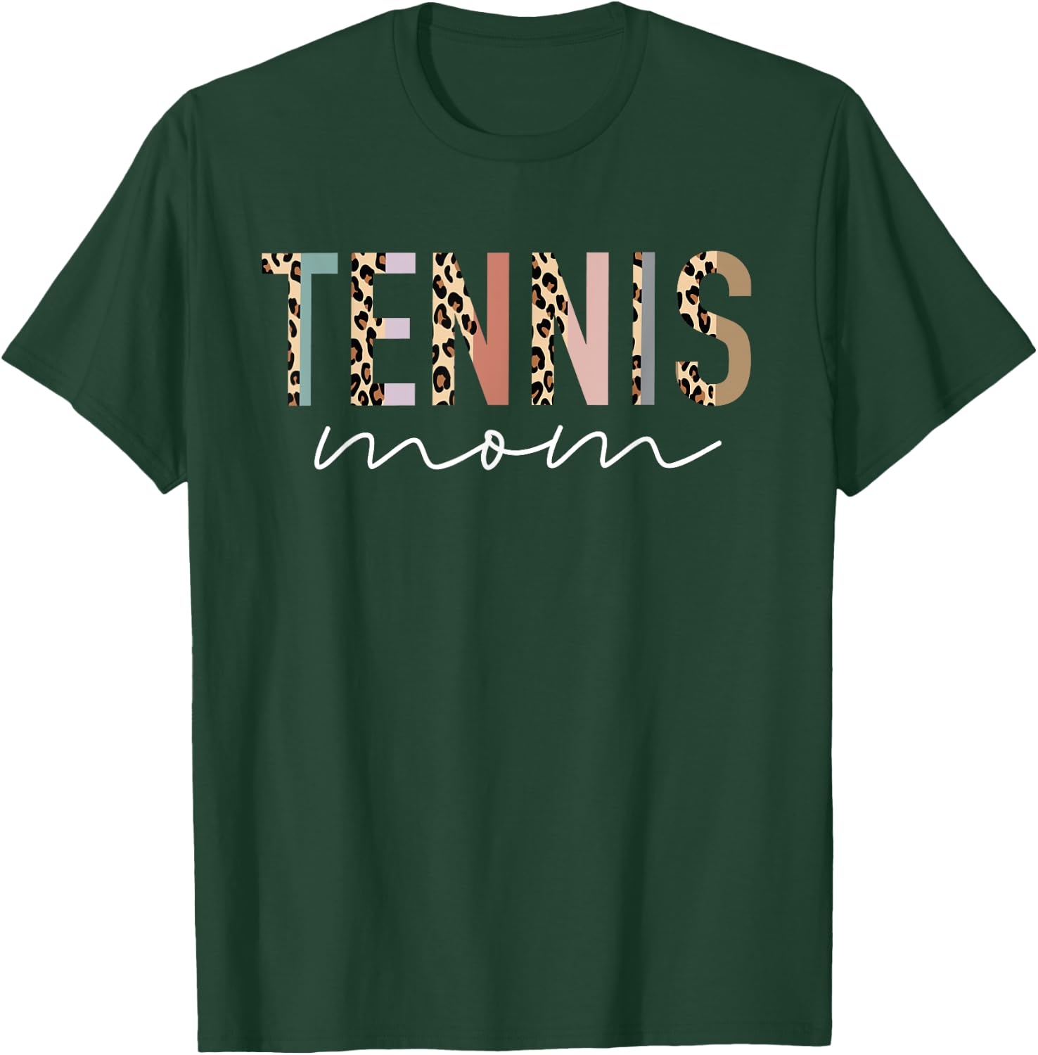 Tennis Mom Gifts Leopard Print Tennis Mama Mother's Day T-Shirt - T-Shirt | Forest