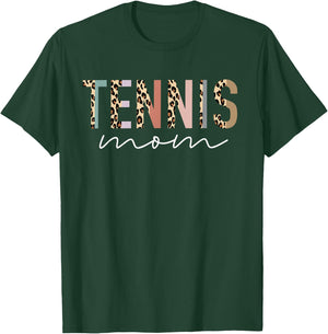 Tennis Mom Gifts Leopard Print Tennis Mama Mother's Day T-Shirt - T-Shirt | Forest