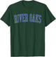 Vintage River Oaks TX Distressed Blue Varsity Style T-Shirt - T-Shirt | Forest