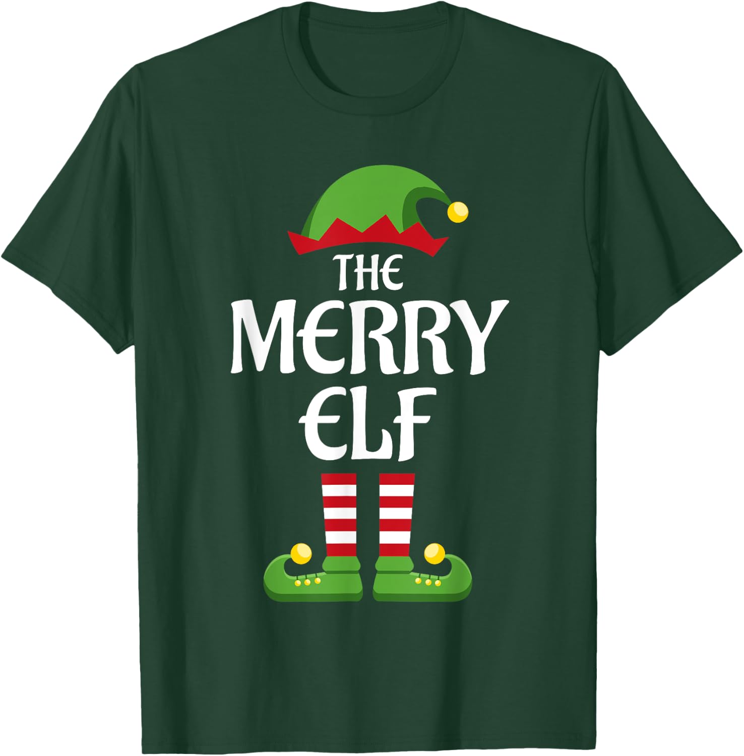 Merry Elf Family Matching Group Christmas Married T-Shirt - T-Shirt | Forest