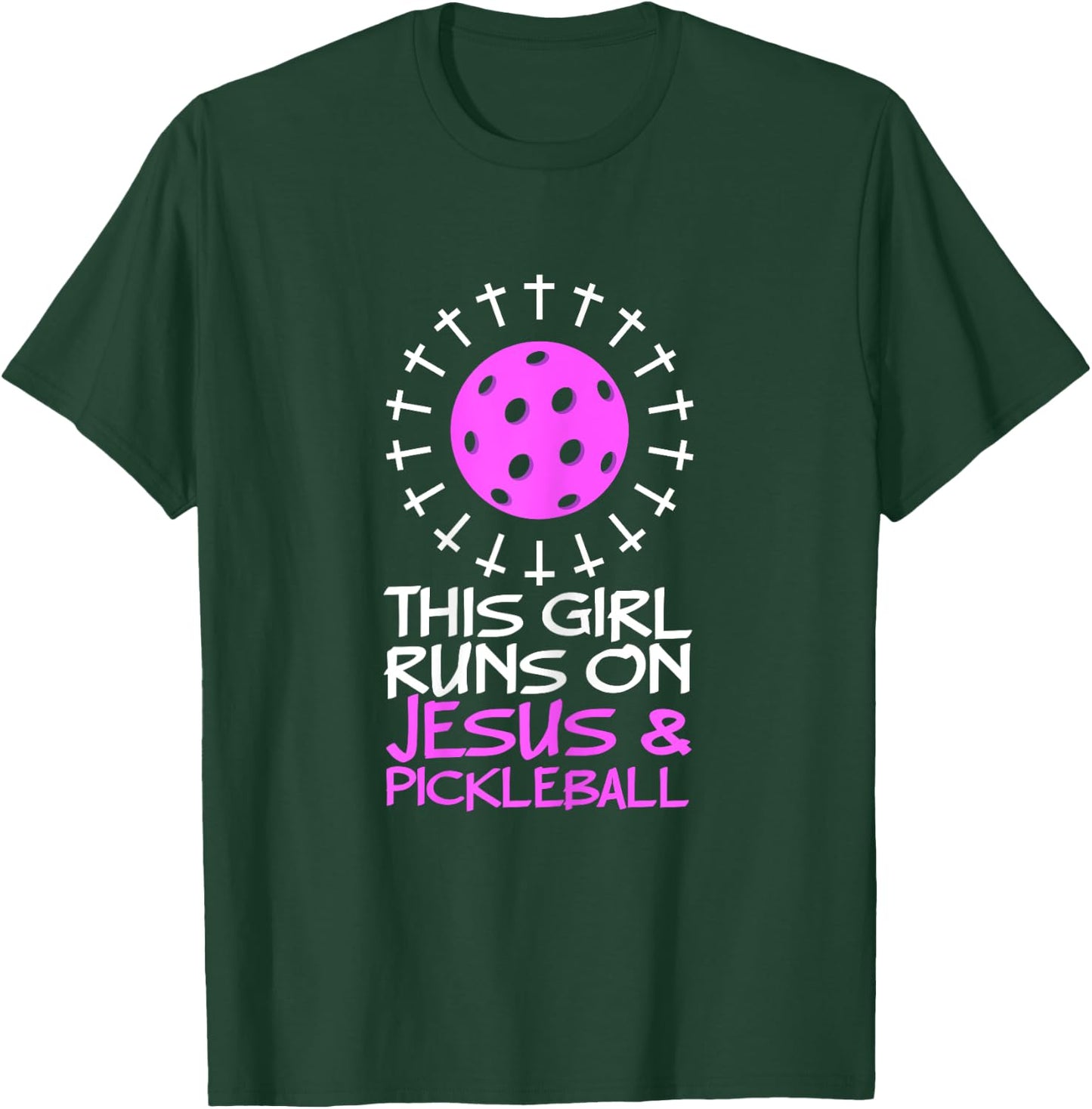 Jesus & Pickleball T-Shirt - T-Shirt | Forest