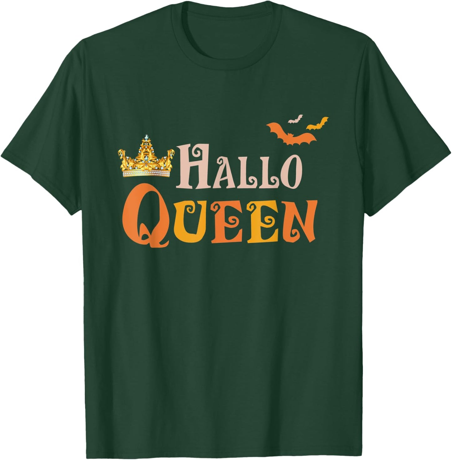 Halloqueen Crown Queen Bat Women Costume Halloween T-Shirt - T-Shirt | Forest