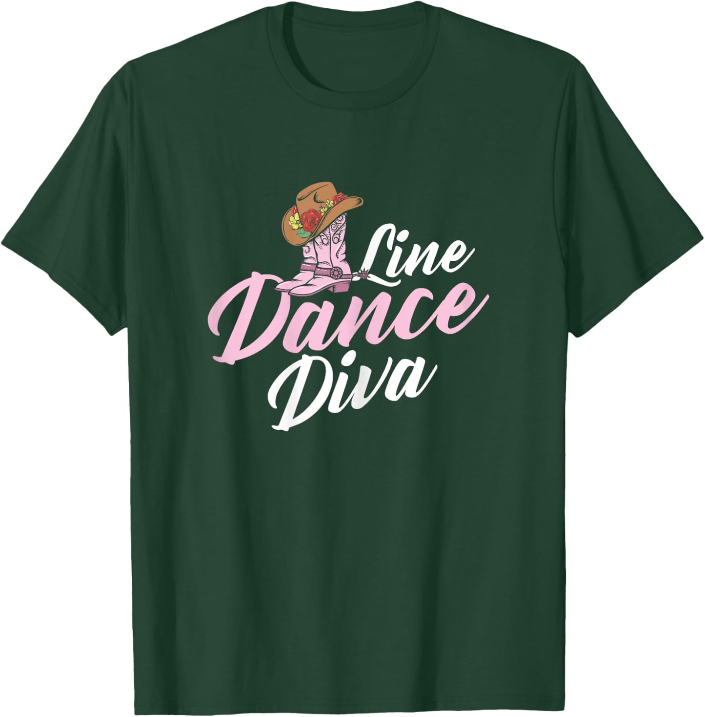 Line Dance Diva - Country Music Western Dancer Cowgirl T-Shirt - T-Shirt | Forest