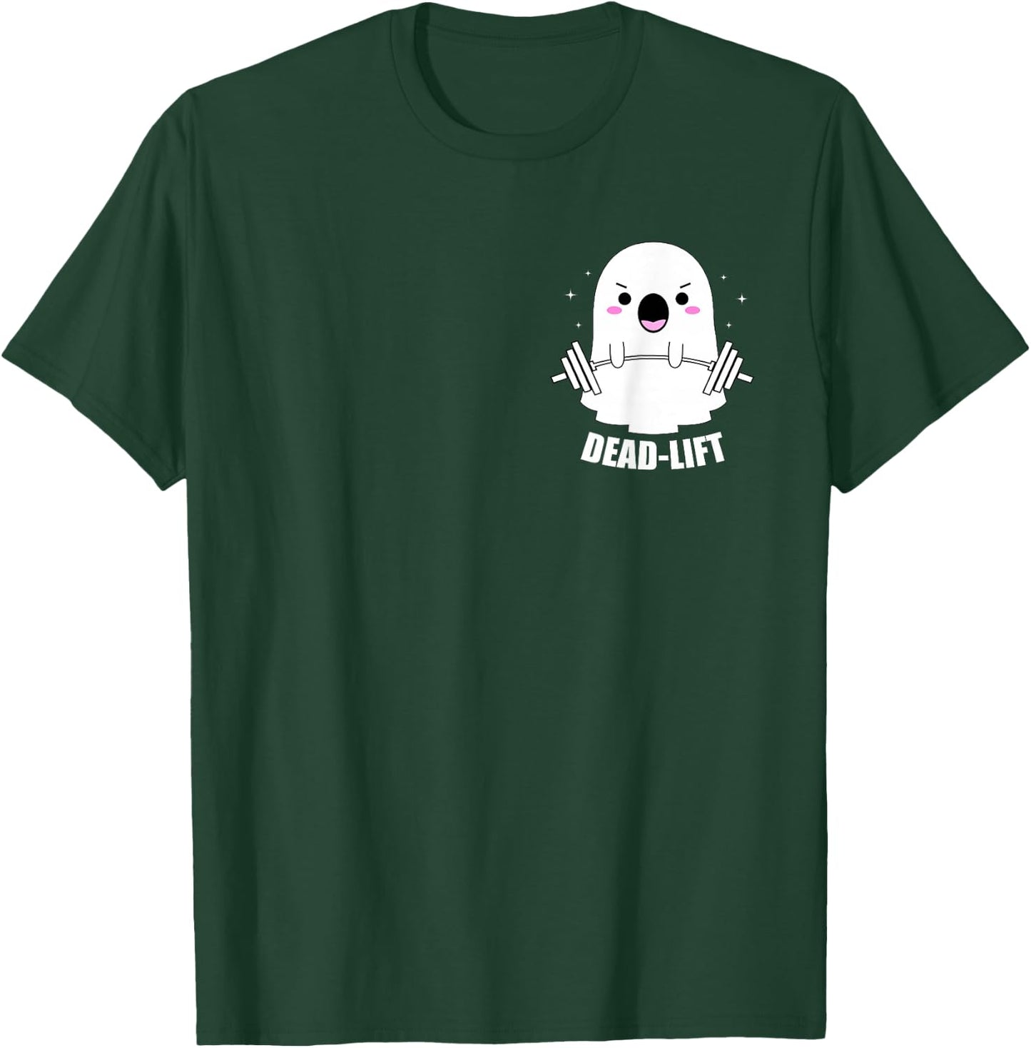Dead Lift Ghost Halloween, Funny Ghost Gym Fitness Workout T-Shirt - T-Shirt | Forest