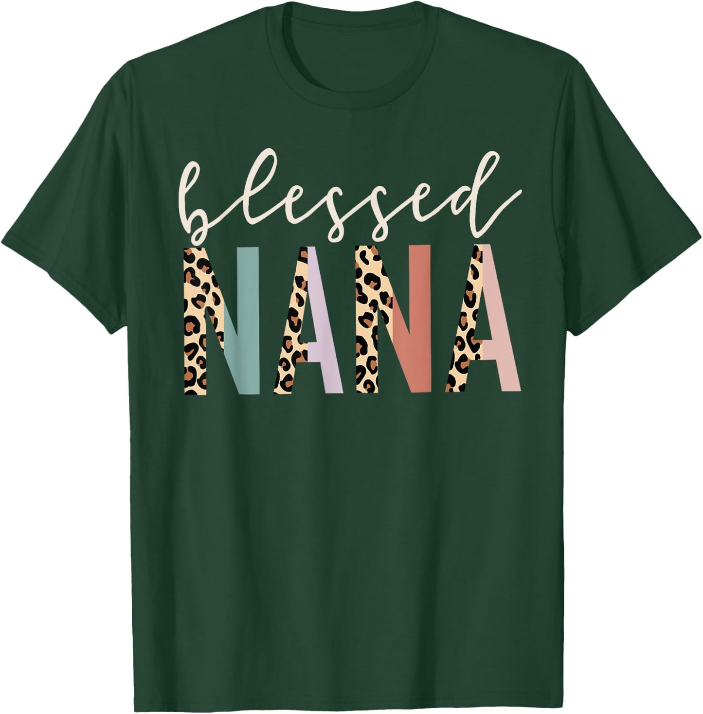 Blessed Nana Cute Leopard Print T-Shirt - T-Shirt | Forest