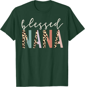 Blessed Nana Cute Leopard Print T-Shirt - T-Shirt | Forest