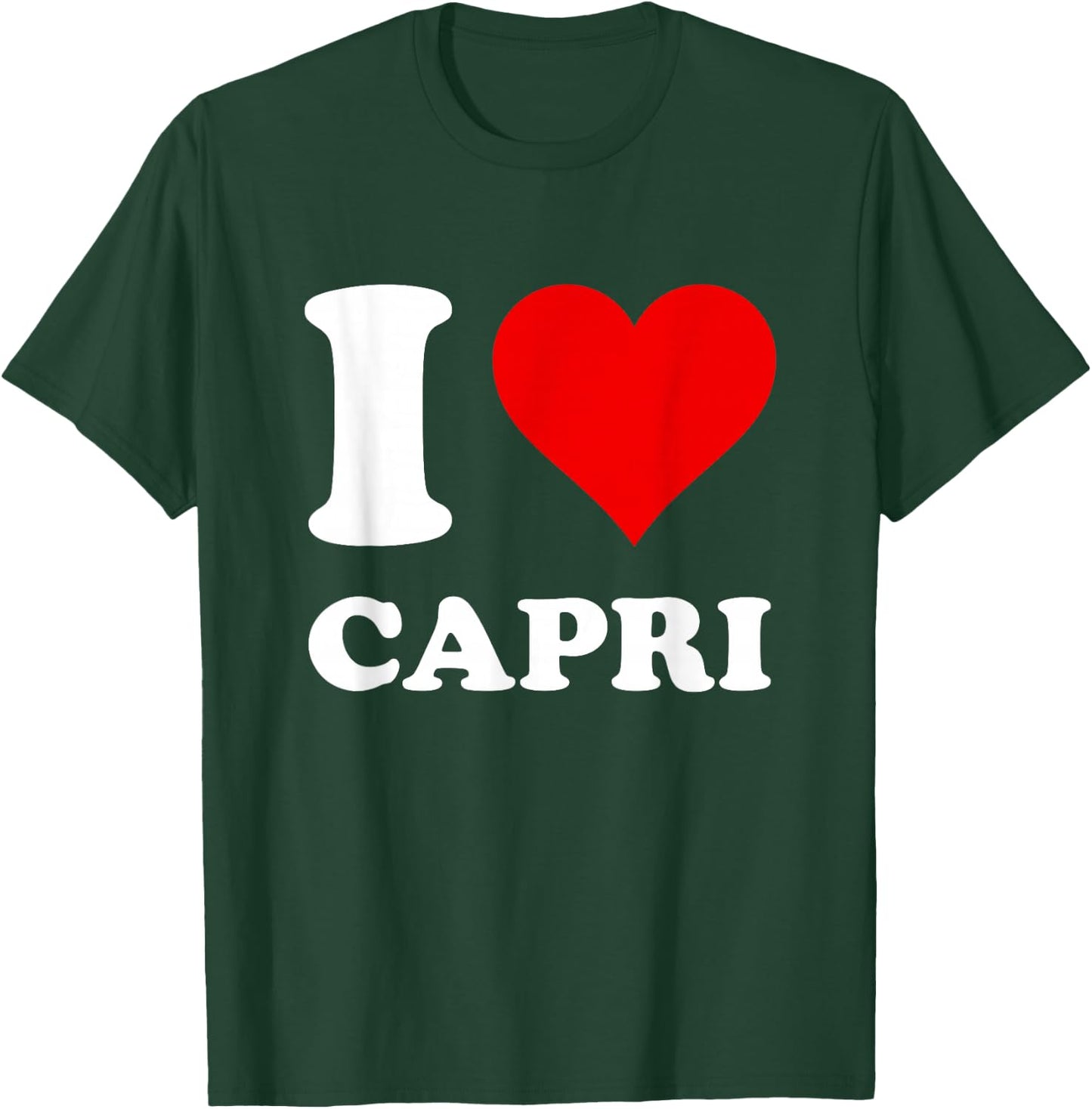 Red Heart I Love Capri T-Shirt - T-Shirt | Forest