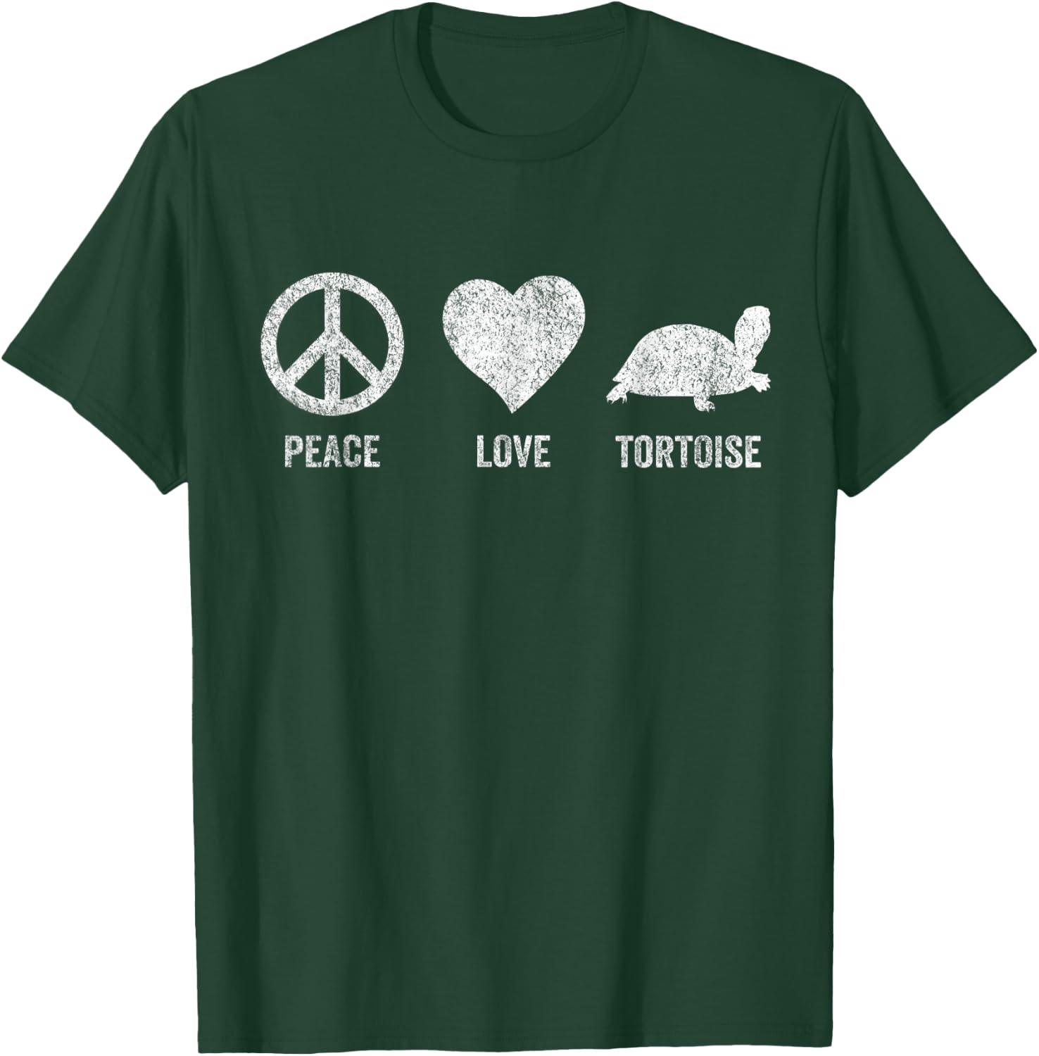 Peace Love Tortoise Turtle Lover Funny Tortoise Quote Retro T-Shirt - T-Shirt | Forest