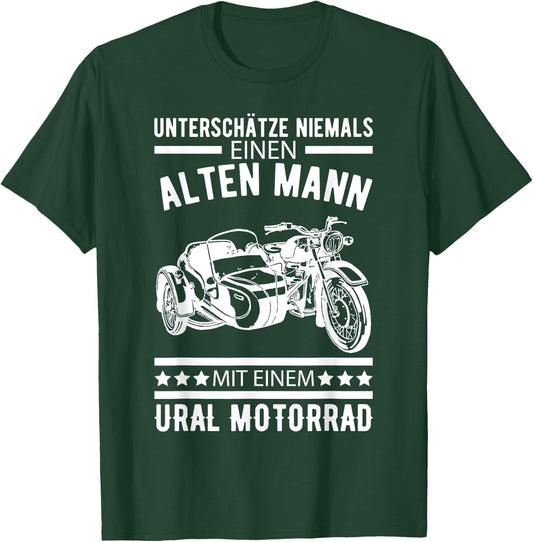 Ural Motorcycle Offroad Motorcyclist T-Shirt - T-Shirt | Forest