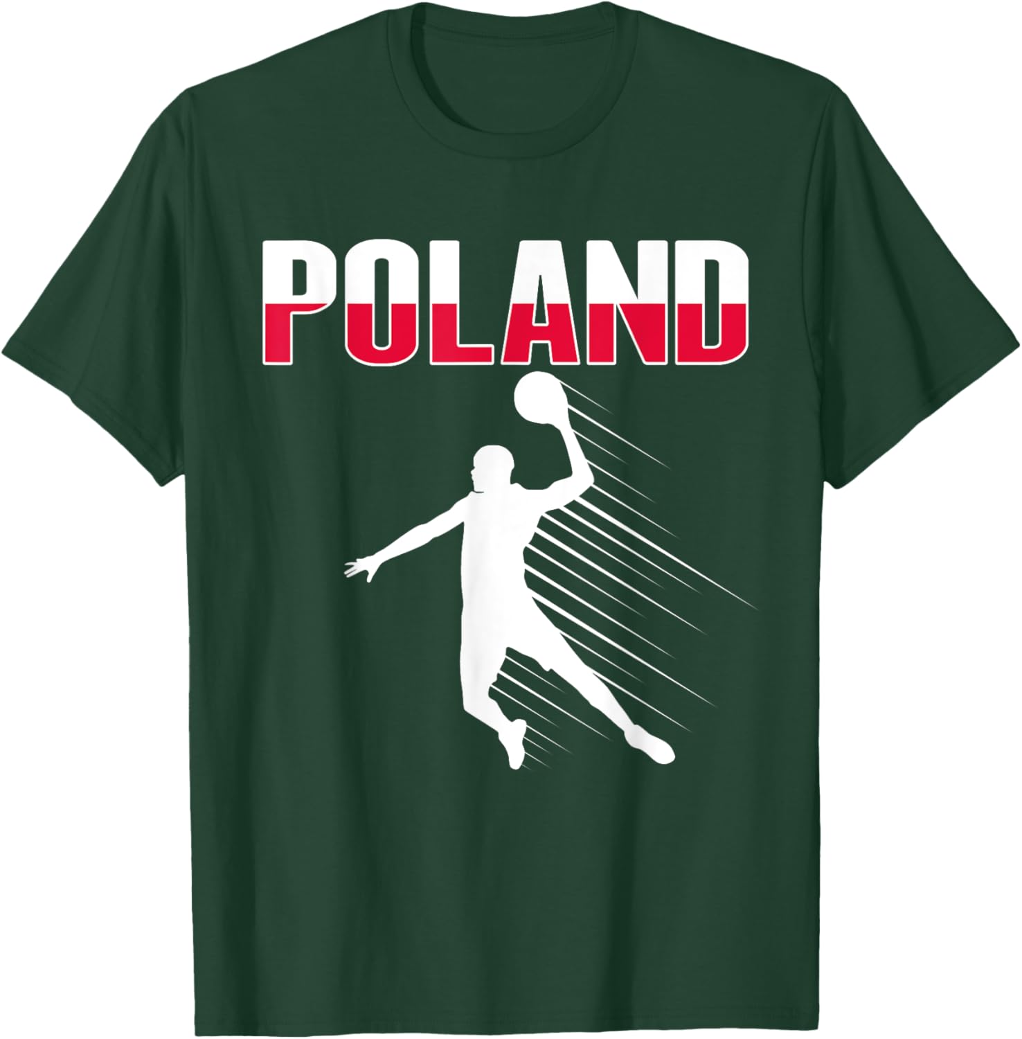 Poland Basketball Lovers Jersey Support Polish Baller Team T-Shirt - T-Shirt | Forest