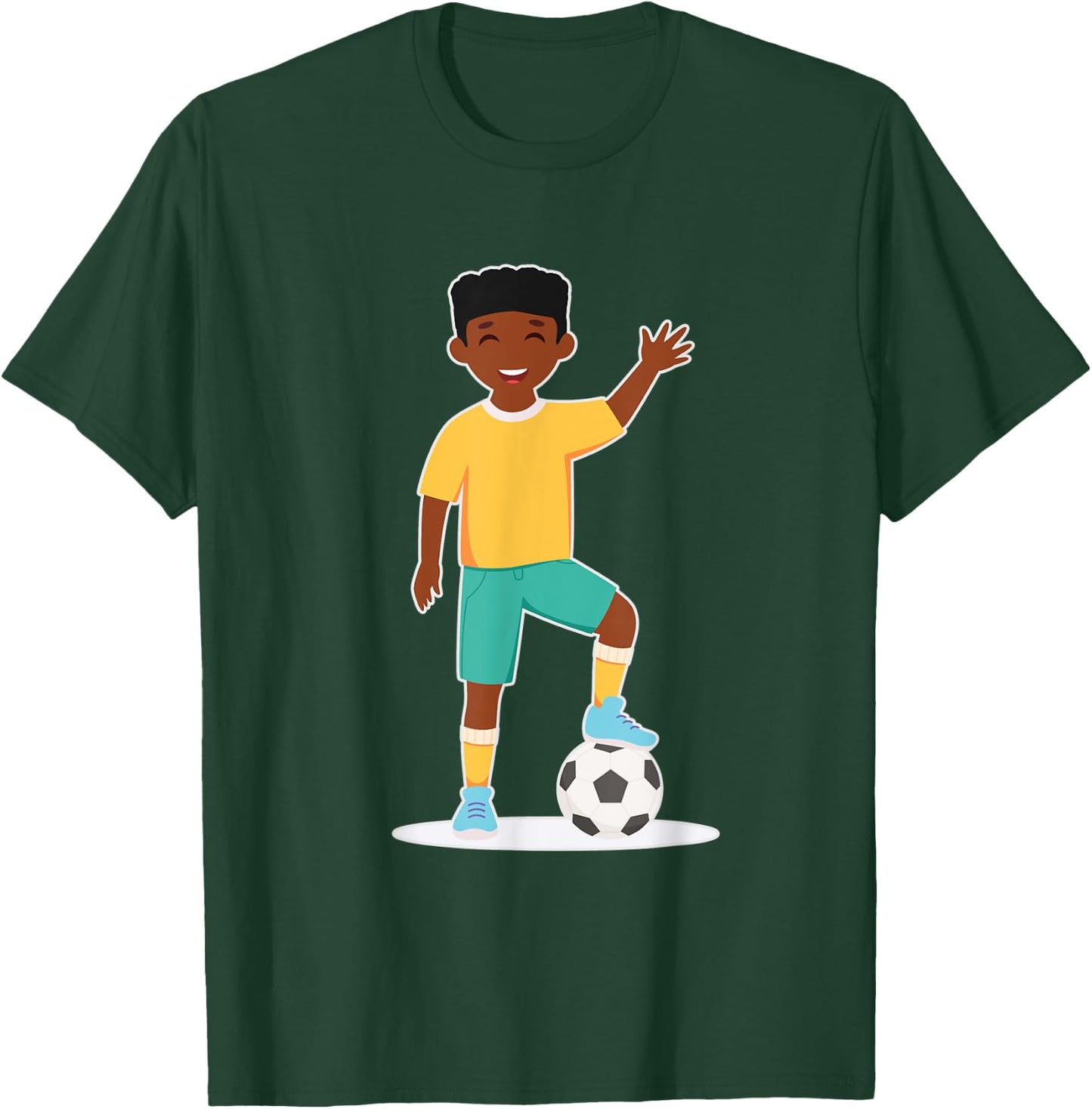 African American Boy / Kids Soccer Player T-Shirt - T-Shirt | Forest