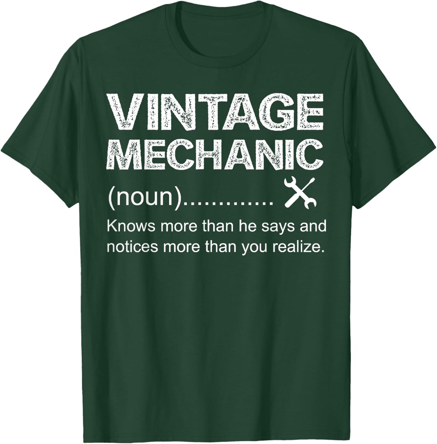 Vintage Mechanic Noun T-Shirt - T-Shirt | Forest