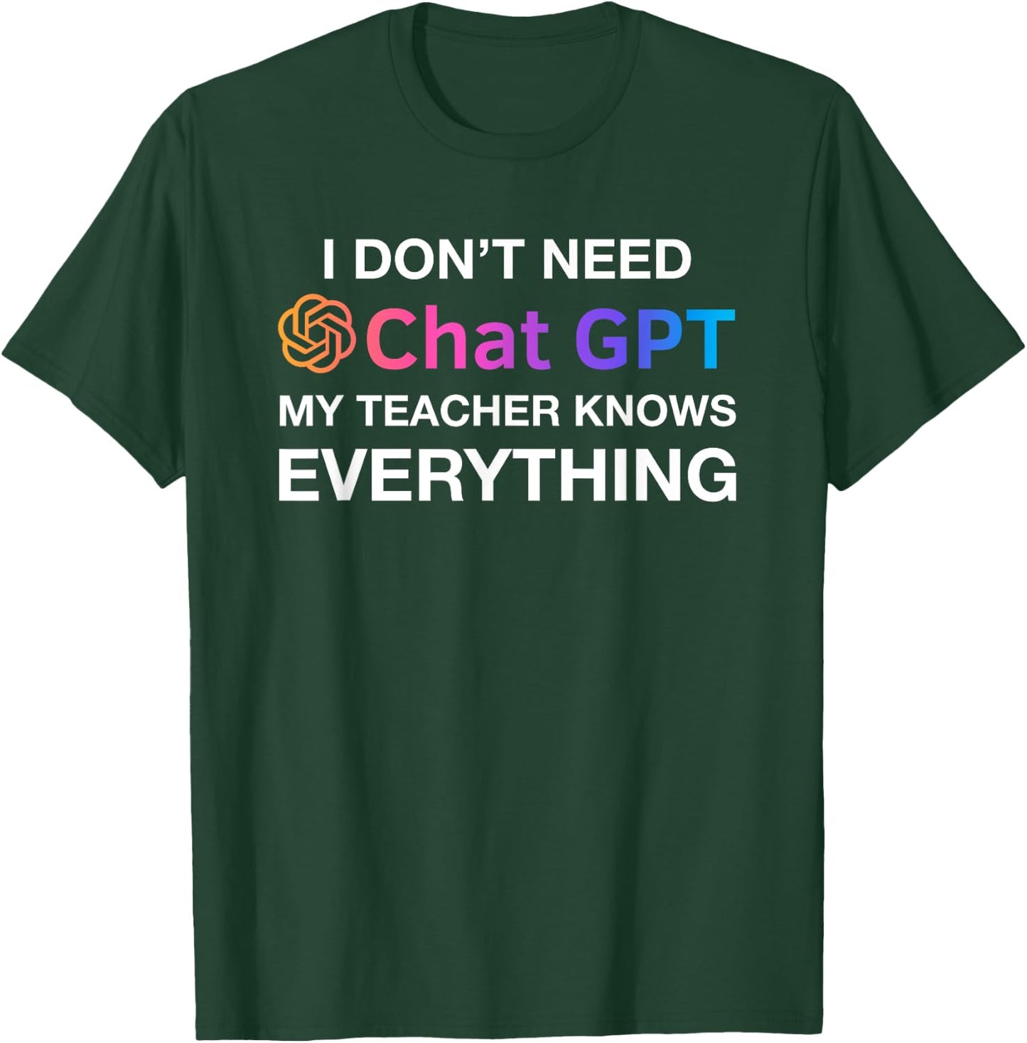 Teacher Chat GPT Ai , Cute Retro Computer Robotics System T-Shirt - T-Shirt | Forest