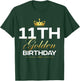 11th B-Day Golden Birthday Age Crown 11 Year Old Birthday T-Shirt - T-Shirt | Forest