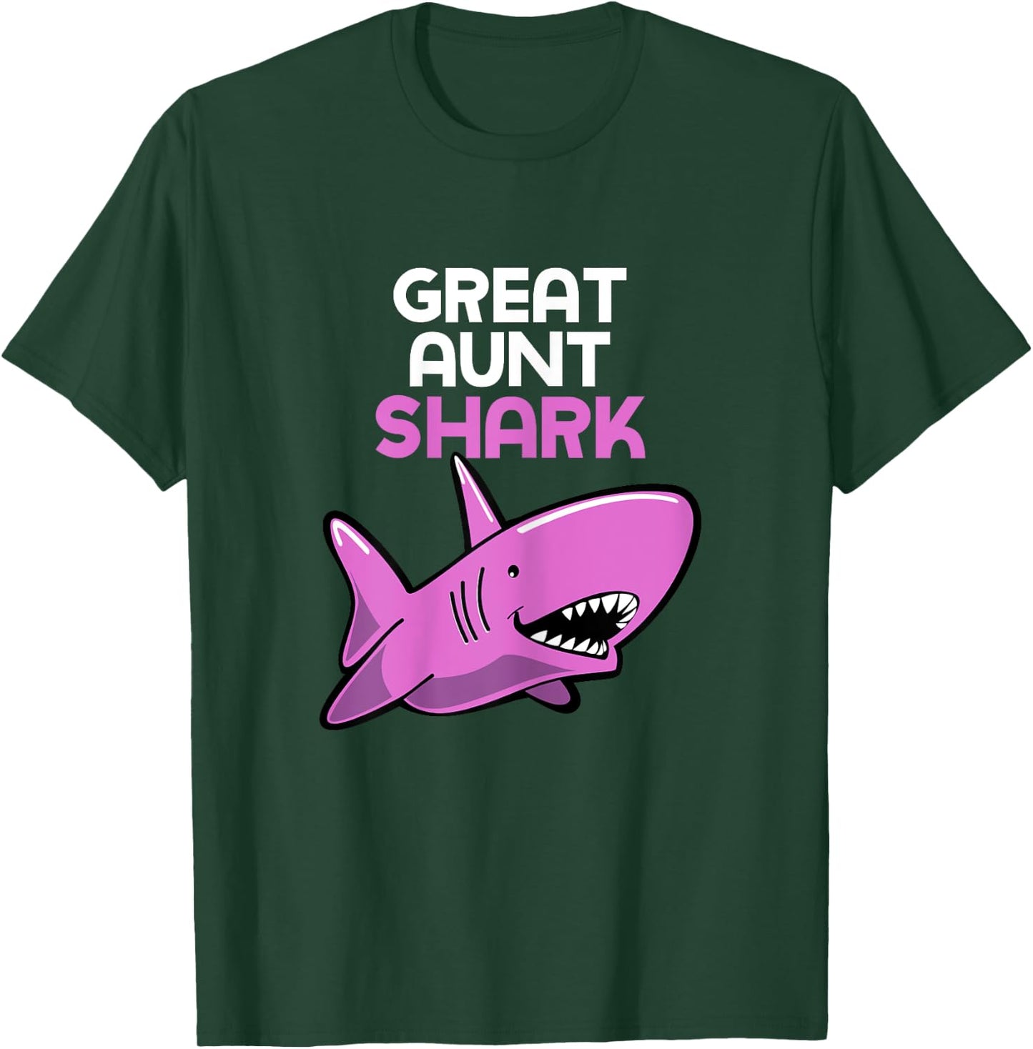 Great Aunt Shark Funny Family T-Shirt - T-Shirt | Forest