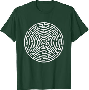 Spiritual Labyrinth Maze Star Yoga Mythology Gift Design T-Shirt - T-Shirt | Forest