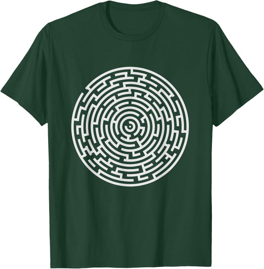 Spiritual Labyrinth Maze Star Yoga Mythology Gift Design T-Shirt - T-Shirt | Forest