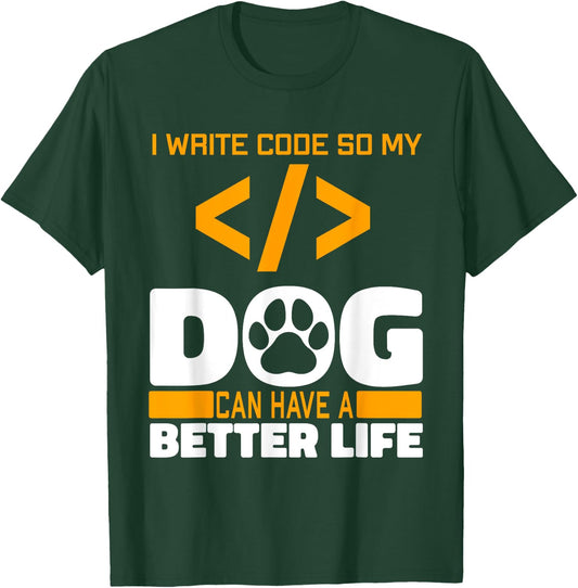 Programmer Dog Software Engineer - Coding Programming Coder Men Women T-Shirt - T-Shirt | Forest