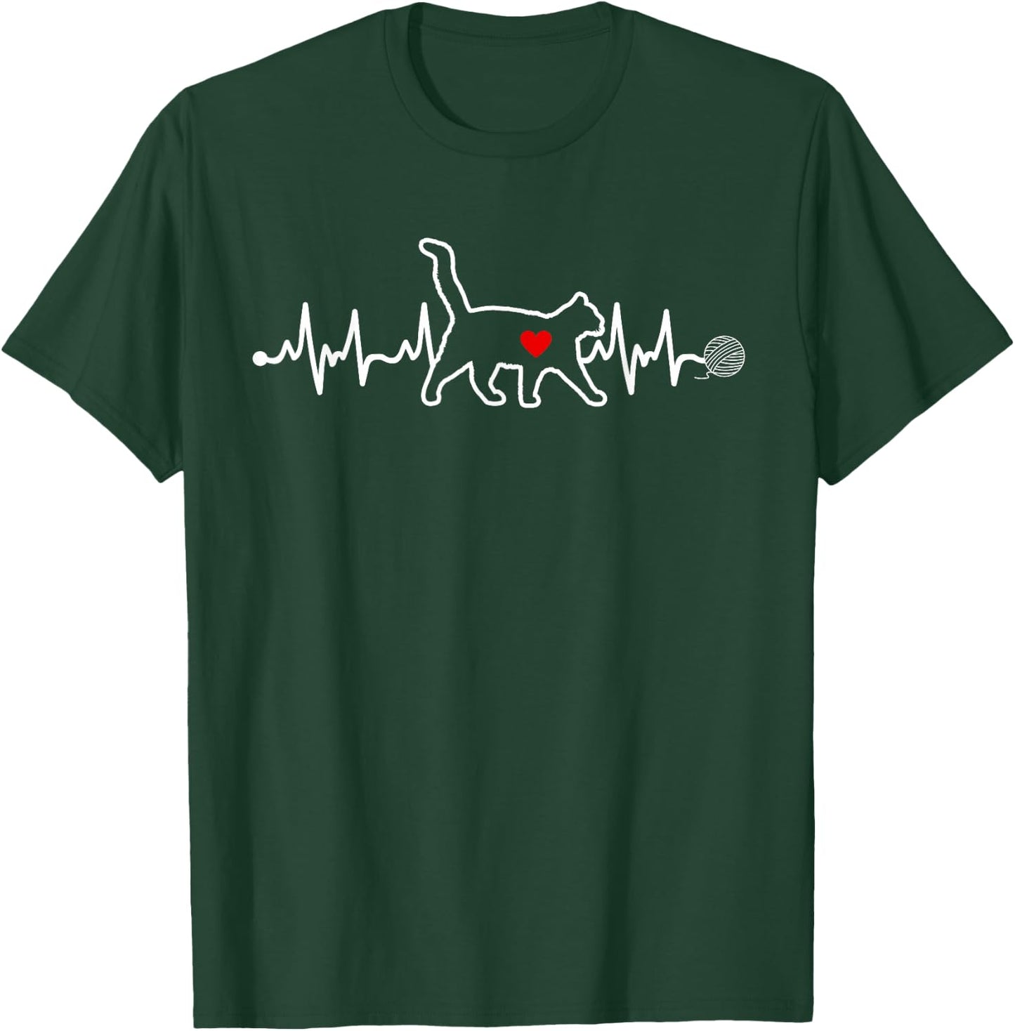 Cat Heartbeat Clothing - Heartbeat Cat T-Shirt - T-Shirt | Forest
