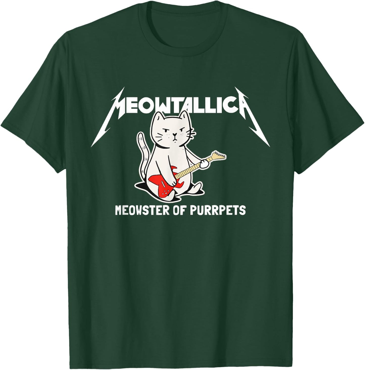 Meowtallica Meowster Of Purrpets - Funny Cat Women Girls Kids T-Shirt - T-Shirt | Forest