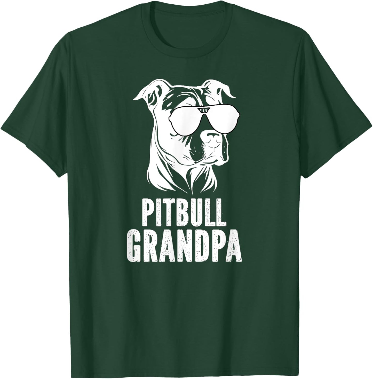 Pitbull Grandpa Of A Pitbull Grandfather Pittie Grandpa T-Shirt - T-Shirt | Forest