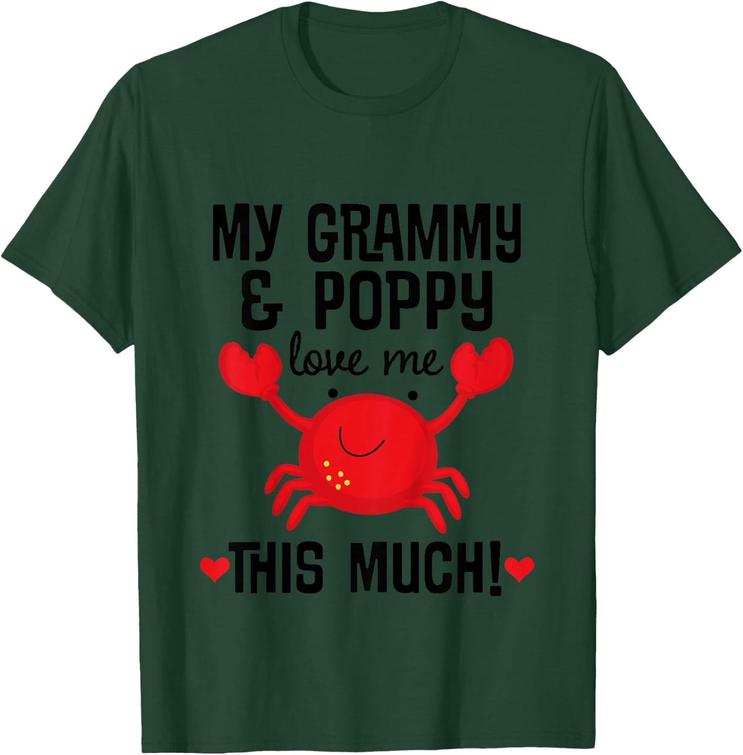 Kids Grammy and Poppy Love Me Grandchild Crab T-Shirt - T-Shirt | Forest