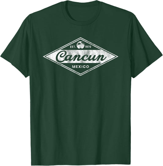Vintage Cancun Mexico Retro Throwback Vacation Souvenir T-Shirt - T-Shirt | Forest